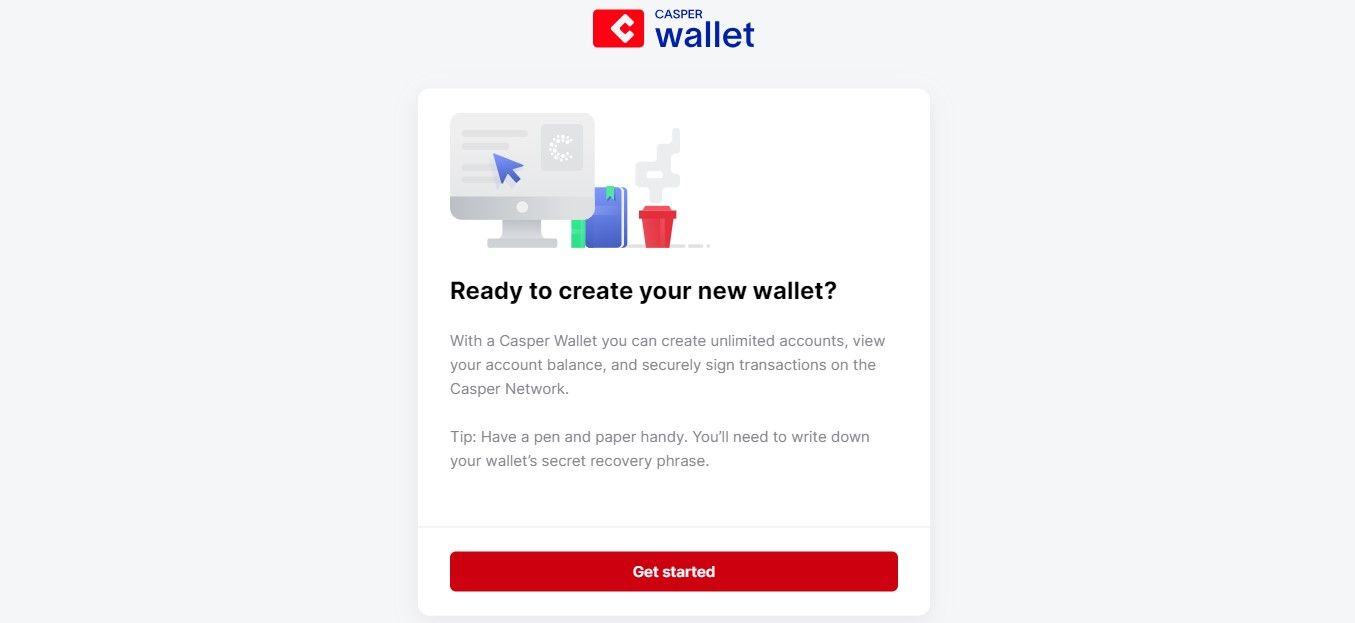 Create an account on Casper Wallet