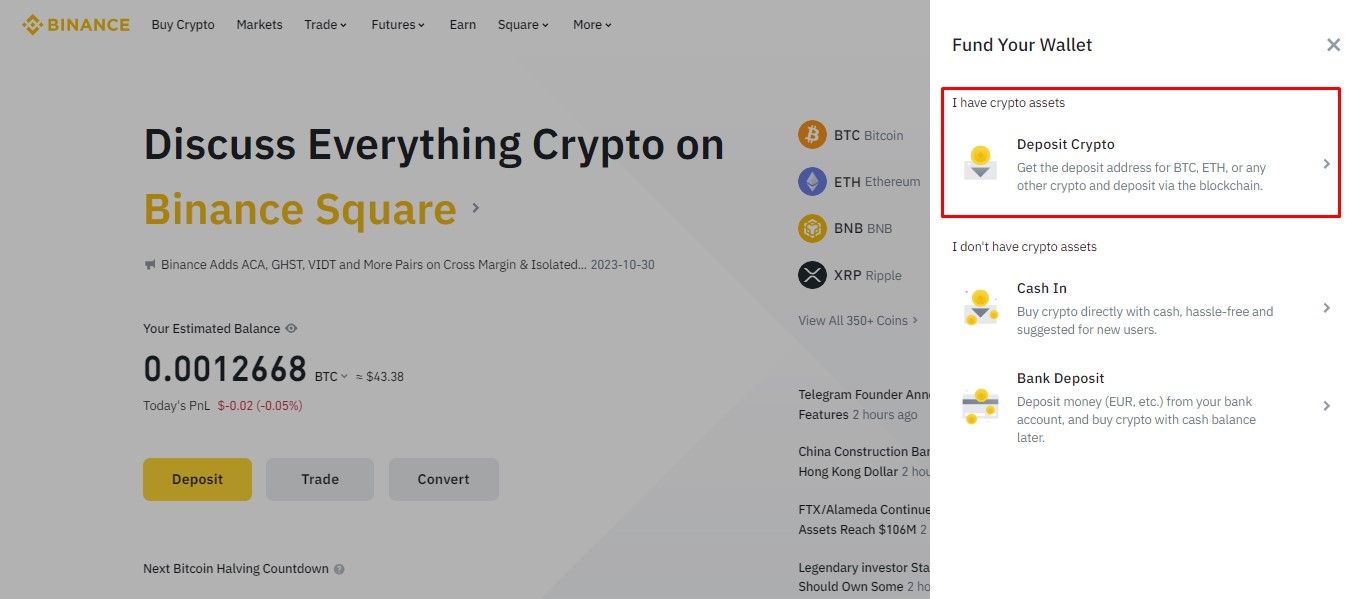 Deposit Crypto on Binance - 2023 Update