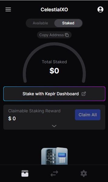 Staked TIA on Keplr Wallet